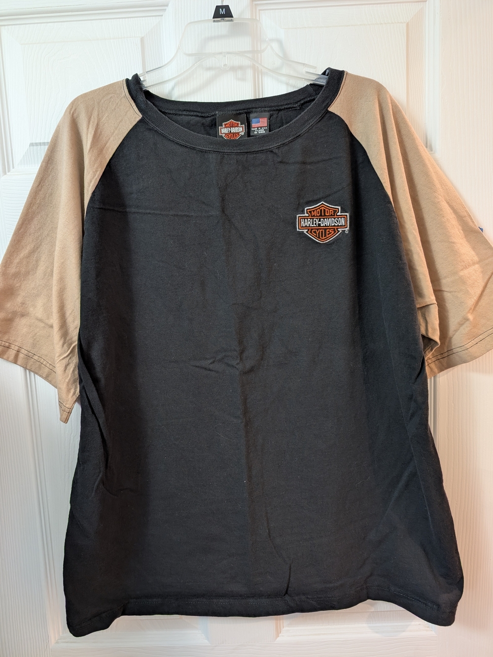 Harley-Davidson Raglan Tee - Black with Tan Sleeves